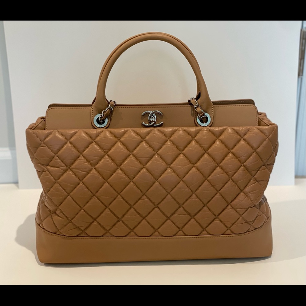 Chanel Quilted Large Shopping Bag/Light Brown